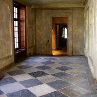 Exquisite Checkboard Antique Burgundy Limestone Surfaces