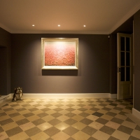 Entry Hall Checkerboard Floor Tiles In Natural Mixed French Stone 